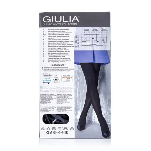 Теплые колготки женские Giulia Terry 250 DEN, Nero