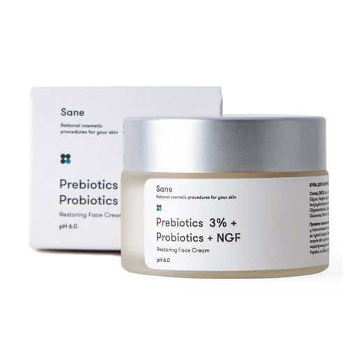 Крем для обличчя Sane Restoring Face Cream з пробіотиками, 30 мл