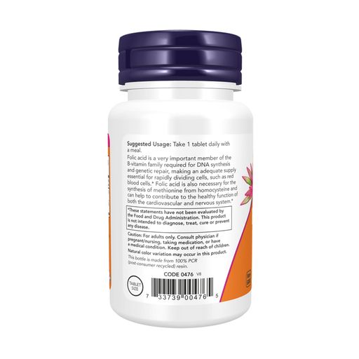 Фолієва кислота NOW foods Folic Acid 800 мкг, 250 таблеток