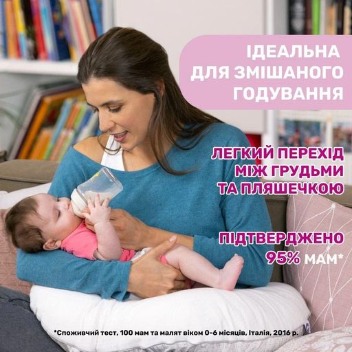 Детская пластиковая бутылочка для кормления Chicco Natural Feeling силиконовая соска, нормальный поток, с рождения, розовая, 150 мл (81311.10)