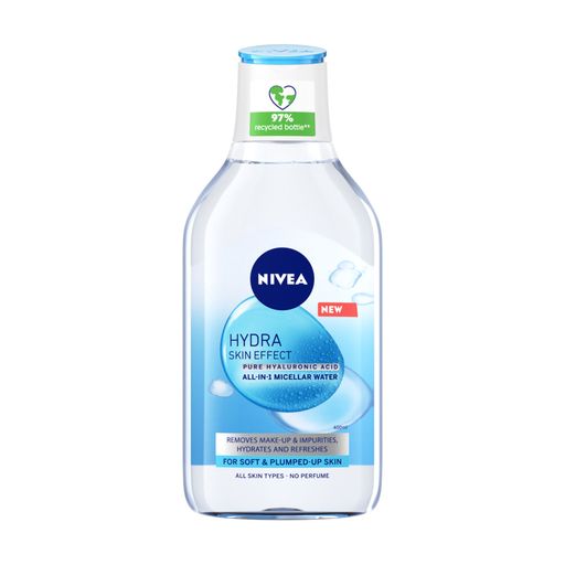 Міцелярна вода NIVEA HYDRA Skin Effect з гіалуроновою кислотою, 400 мл