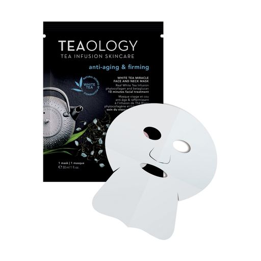 Маска для лица и шеи Teaology White Tea Miracle Face and Neck Mask с экстрактом белого чая, 30 мл