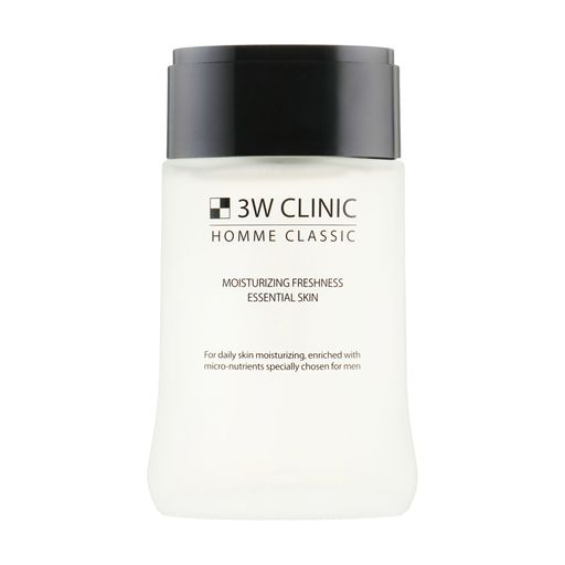 Мужской освежающий тонер для лица 3W Clinic Homme Classic Moisturizing Freshness Essential Skin, 150 мл