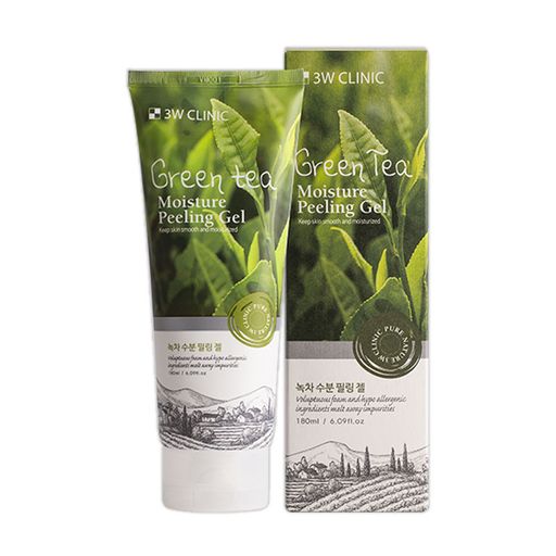 Пилинг-гель для лица 3W Clinic Green Tea Moisture Peeling Gel с экстрактом зеленого чая, 180 мл