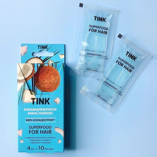 Концентрована есенція для волосся Tink For Hair Кокос та гіалурон, 4*10 мл