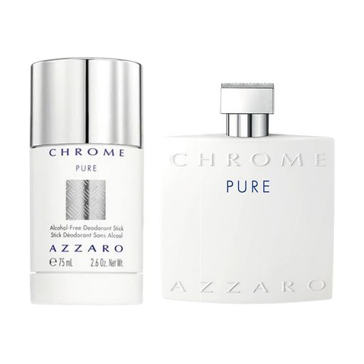 Парфюмированный набор мужской Azzaro Chrome Pure (туалетная вода, 50 мл + дезодорант-стик, 75 мл)