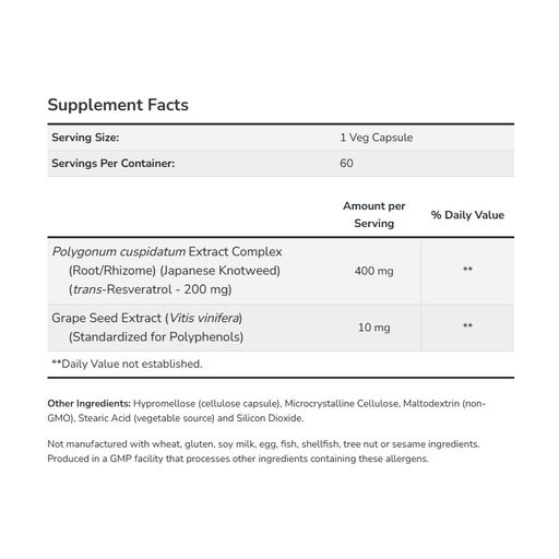 Ресвератрол NOW Foods Natural Resveratrol 200 мг, у капсулах