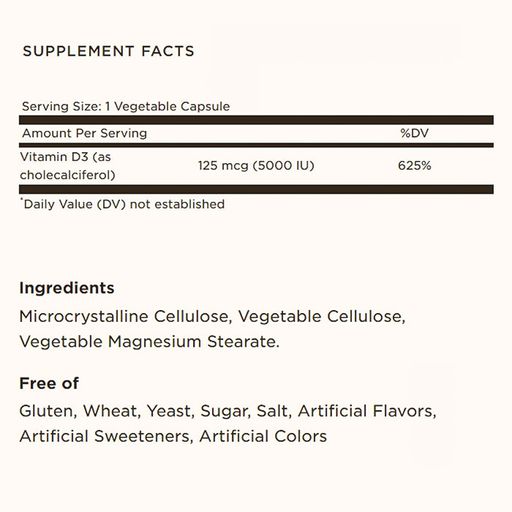 Вітамін Д3 Solgar Cholecalciferol Vitamin D3 125 мкг, 60 капсул