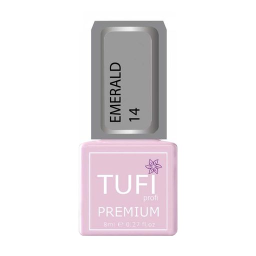 Уценка! Гель-лак для ногтей Tufi Profi Premium Emerald 14 Благородный серый, 8 мл