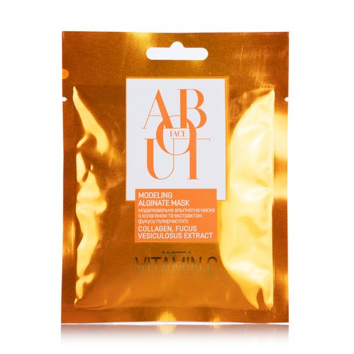 Моделирующая альгинатная маска для лица ABOUT face Modeling Alginate Mask Collagen and Fucus Vesiculosus Extract with Vitamin C,  20 г
