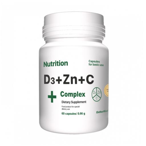 Вітамінно-мінеральний комплекс AB PRO EntherMeal D3 + Zinc + С Complex+ Caps, 60 капсул