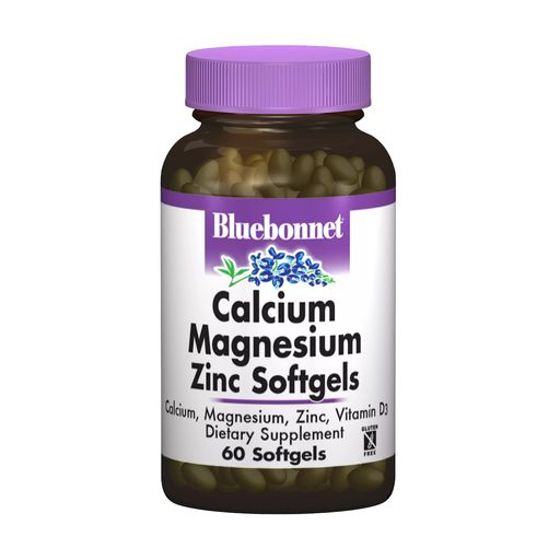 Кальцій, магній та цинк Bluebonnet Nutrition Calcium Magnesium Zinc Softgels, в желатинових капсулах