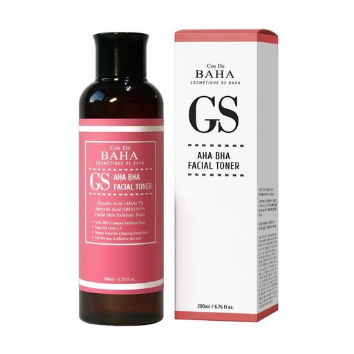 Тонер для обличчя Cos De Baha AHA BHA Facial Toner з гліколевою кислотою 7% та саліциловою кислотою 0.5%, 200 мл