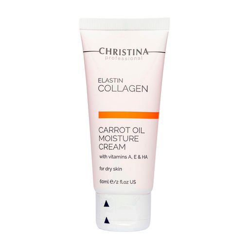 Зволожувальний крем для обличчя Christina Elastin Collagen Carrot Cream with Vitamins A, E & HA, для сухої шкіри