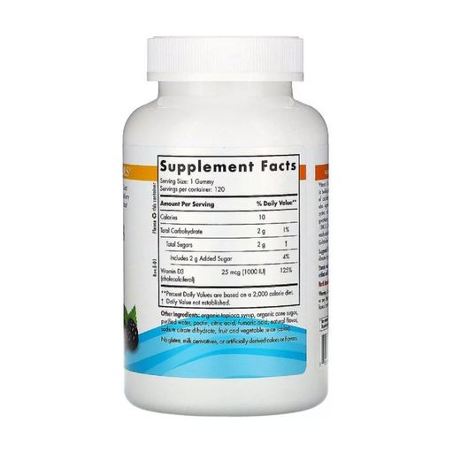 Витамин Д3 Nordic Naturals D3 Gummies Vitamin D3 1000 МЕ со вкусом ягод, 120 жевательных конфет
