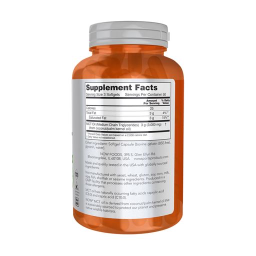 Масло МСТ NOW Foods MCT Oil 1000 мг, 150 желатиновых капсул