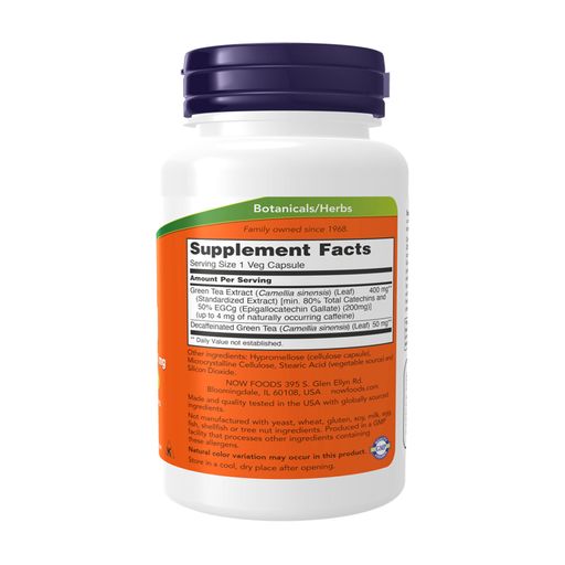 Экстракт листьев зеленого чая NOW Foods EGCG, 400 мг, 180 капсул