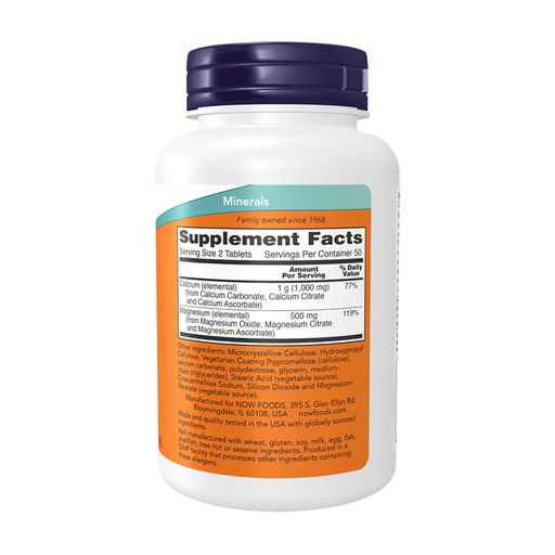 Кальций и магний NOW foods Calcium & Magnesium 2:1 Ratio, в таблетках
