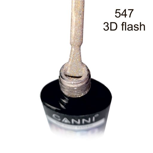 Уценка! Светоотражающий гель-лак для ногтей Canni Disco 3D Flash 547 латте, 7.3 мл