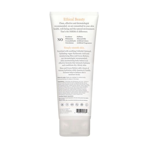 Зволожувальний лосьйон для тіла Derma E Hydrating Shea Body Lotion Jasmine & Vanilla, 227 г