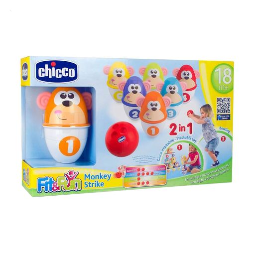 Игрушечный боулинг Chicco Забастовка обезьяны, от 1.5 лет (05228.00)