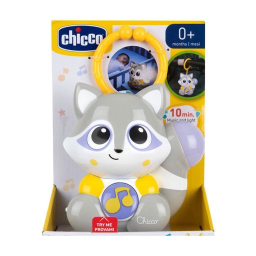 Подвесная музыкальная игрушка на кроватку или коляску Chicco Енот, с рождения (10065.00)