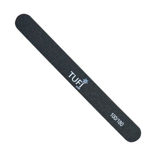 Пилка для нігтів Tufi profi Premium Пряма 100/180 гритів, чорна (0122188)