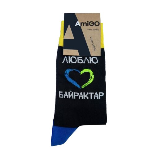 Шкарпетки чоловiчi AmiGO класичнi, Люблю Байрактар