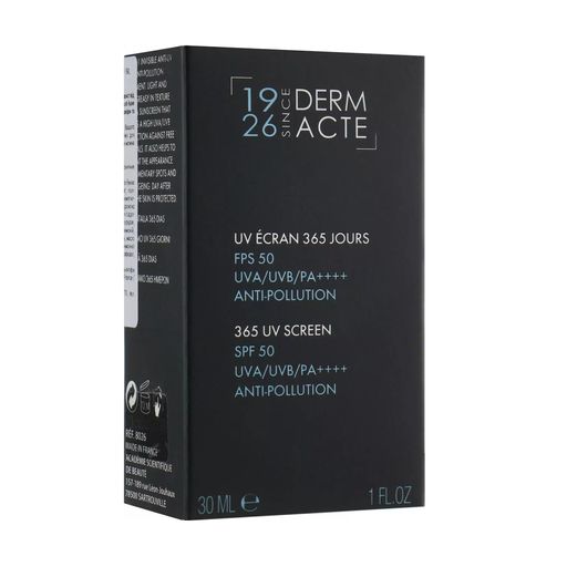 Защитный крем для лица Academie Derm Acte Anti-Pollution 365 UV Screen SPF 50 UVA/UVB/PA++++ от загрязнений и ультрафиолета, 30 мл