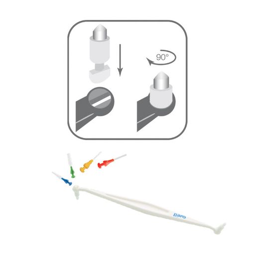 Держатель с 2 монопучковыми щетками Paro Swiss Interspace Brush F