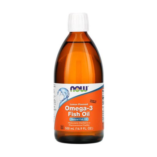 Рыбий жир с омега-3 NOW foods Omega-3 Fish Oil Lemon Flavored со вкусом лимона, в жидкости, 500 мл