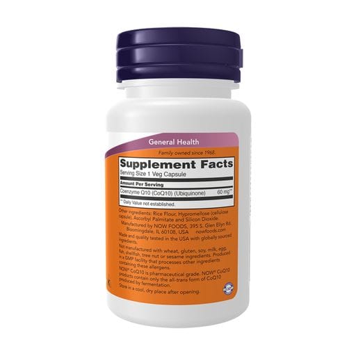 Коэнзим Q10 NOW Foods CoQ10 60 мг, в капсулах