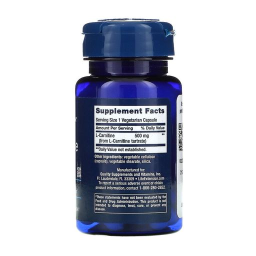 L-Карнітин Life Extension L-Carnitine 500 мг, 30 капсул