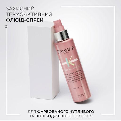 Термоактивный флюид-спрей Kerastase Chroma Absolu Serum Chroma Thermique для защиты чувствительных и поврежденных окрашенных волос, 150 мл