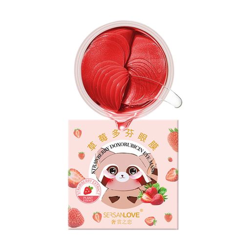 Гидрогелевые патчи для кожи вокруг глаз Sersanlove Strawberry Doxorubicin Eye Mask с экстрактом клубники, 60 шт