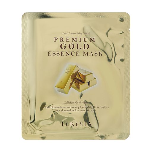 Тканинна маска для обличчя Teresia Premium Gold Essence Mask з колоїдним золотом, 25 мл