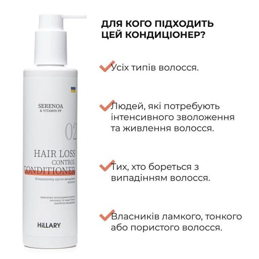 Набор Hillary Serenoa Vitamin РР Hair Loss Control Комплекс против выпадения волос (шампунь, 250 мл + кондиционер, 250 мл + маска, 200 мл)