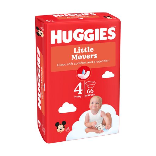 Подгузники Huggies Little Movers Mega размер 4 (7-18 кг), 66 шт