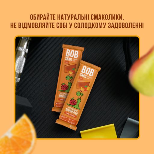 Натуральный фруктовый мармелад Bob Snail Груша-апельсин, квадратный