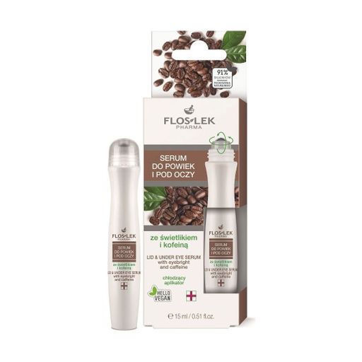 Сыворотка для кожи вокруг глаз Floslek Eye Care Serum с очанкой и кофеином, 15 мл
