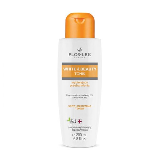 Тонік для обличчя Floslek White & Beauty AHA Spot Lightening Toner для освітлення пігментних плям з АНА-кислотами, 200 мл