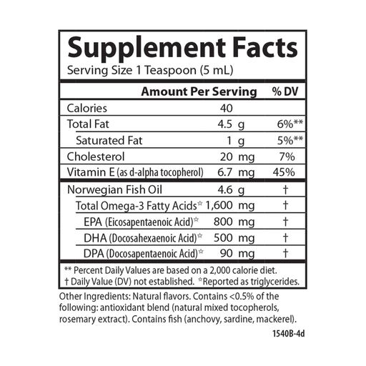 Рыбий жир Carlson Labs The Very Finest Fish Oil Норвежская серия, со вкусом лимона, 1600 мг, в жидкости