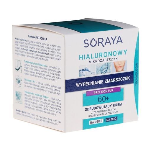 Восстанавливающий крем для лица Soraya Hialuronowy Mikrozastrzyk Restorative Cream 60+, 50 мл