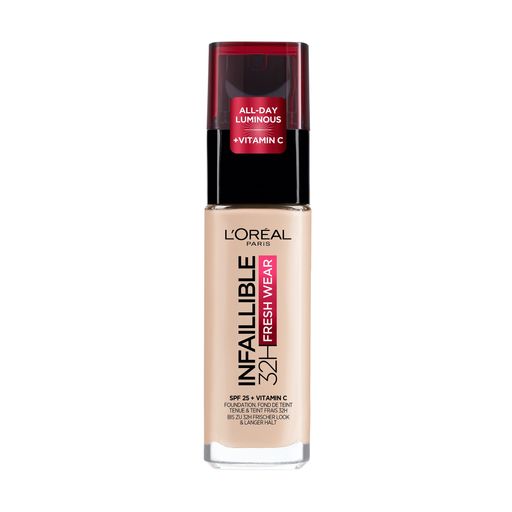 Стойкий тональный крем для лица L'Oreal Paris Infaillible 32H Fresh Wear Foundation SPF 25, с сияющим финишем, 30 мл
