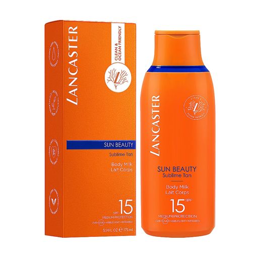 Водостойкое солнцезащитное молочко для тела Lancaster Sun Beauty Sublime Tan Body Milk SPF 50, 175 мл