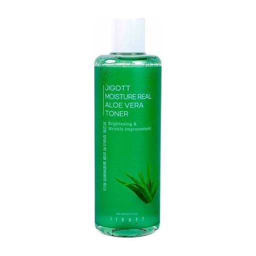 Освежающий тонер для лица Jigott Moisture Real Aloe Vera Toner с экстрактом алоэ вера, 300 мл