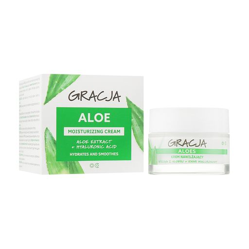 Увлажняющий крем для лица Gracja Aloe Moisturizing Cream с экстрактом алоэ и гиалуроновой кислотой, 50 мл