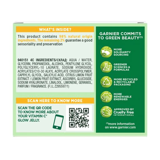 Увлажняющий гель для лица Garnier Naturals Vitamin C Cleansing Gel с витамином С, для тусклой кожи лица, 50 мл