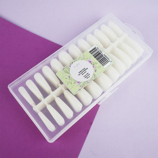 Геловые типсы Tufi Profi Premium Балерина растворимые, длинные, молочные, 240 шт