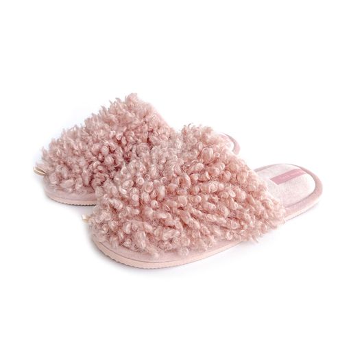 Женские комнатные тапочки Twins HS-Lux Lari закрытые, меховые, розовые